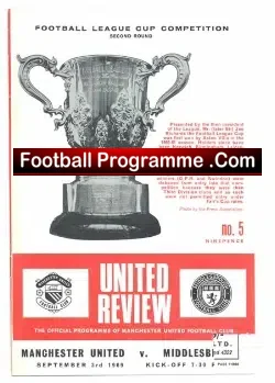 Manchester United v Middlesbrough 1969 – League Cup