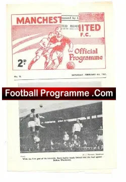 Manchester United v Preston 1965 - Reserves - football programme