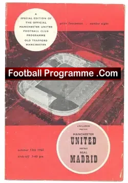 Manchester United v Real Madrid 1960 - Di Stefano at OT - football programme