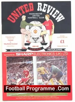 Manchester United v Sheffield United 1991 - football programme