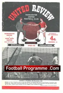 Manchester United v West Ham United 1961 - football programme