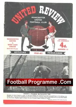 Manchester United v West Ham United 1961 - football programme