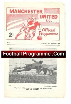 Manchester United v Wolves 1964 - Reserves - football programme