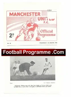 Manchester United v Wolves 1964 - Youths Game - football programme