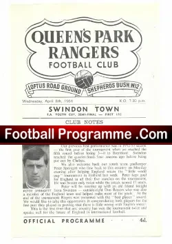 Queens Park Rangers v Swindon Town 1964 FA Youth Cup Semi Final
