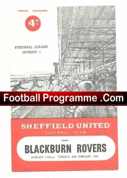 Sheffield United v Blackburn Rovers 1962 - football programme