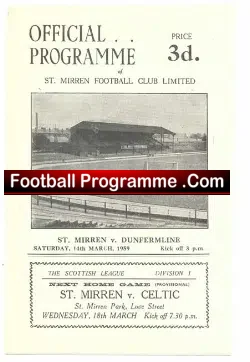 St Mirren v Dunfermline Athletic 1959