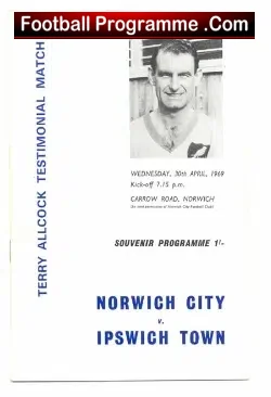Terry Allcock Football Testimonial Match Norwich City 1969
