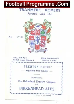 Tranmere Rovers v Bury 1969