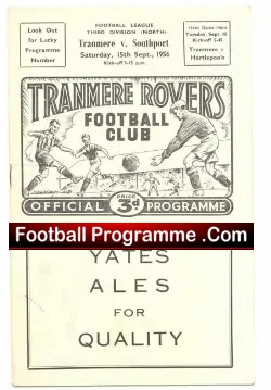 Tranmere Rovers v Southport 1956 - football programme