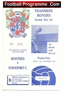 Tranmere Rovers v Stockport County 1968