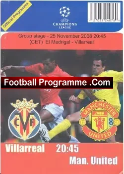 Villarreal v Manchester United 2008 - Pirate 1 - football programme