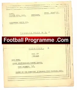 Walsall Wood v Redditch 1950 – Birmingham Senior Cup