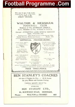 Walton Hersham v Army Wanderers 1950’s