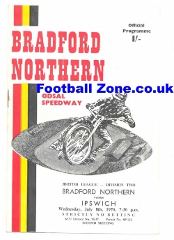 Bradford Northern Speedway v Ipswich 1970