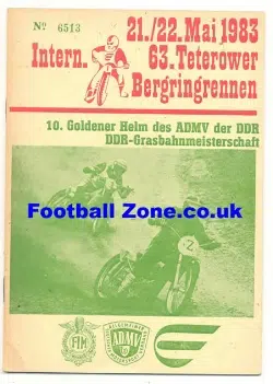Germany Speedway Programme 1983