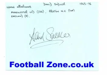Manchester United David Sadler Autograph + Preston