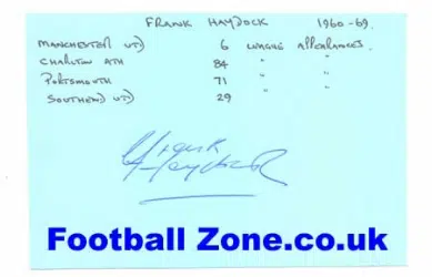 Manchester United Frank Haydock Autograph + Charlton