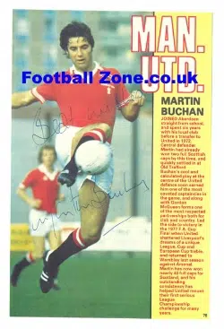 Manchester United Martin Buchan Signed Picture