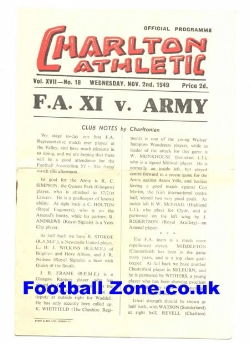 Army v FA X1 1949 – at Charlton