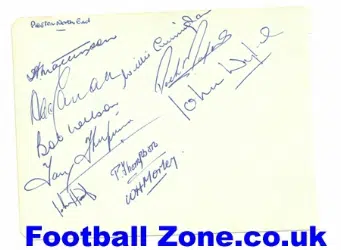 Preston North End Multi Autographed Sheet 1958 - 59