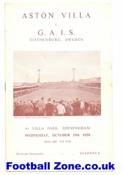 Aston Villa v GAIS Gothenburg 1958 – Sweden
