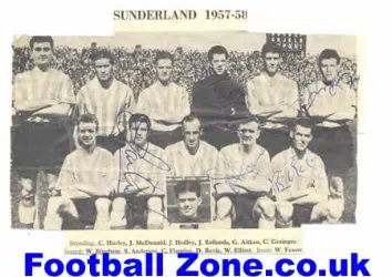 Sunderland Football Team Autographed Picture 1957 - 58