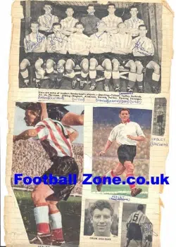Sunderland Football Team Autographed Picture 1950's