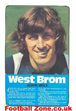 West Bromwich Albion John Wile Signed Picture 1970’s