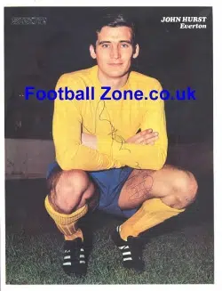 Everton John Hurst Autograph Picture 1971
