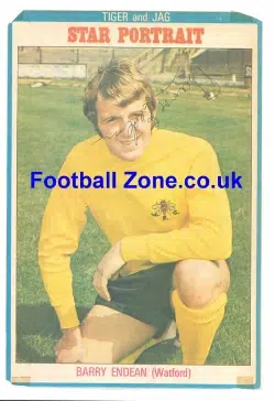 Watford Barry Endean Autograph Picture 1970