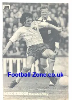 Norwich City Max Briggs Autograph Picture 1972