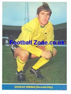 Norwich City Duncan Forbes Autograph Picture 1970