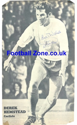 Carlisle United Derek Hemstead Autograph Picture 1970