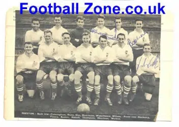 Preston North End Multi Autographs 1950's