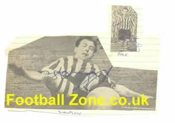 Sheffield United Derek Pace Ron Simpson Autographs 1950's