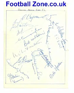 Preston North End Multi Signed Sheet + Finney + Docherty - 1950s