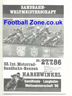 Germany Speedway Programme 1986 – Weltmeisterschaft