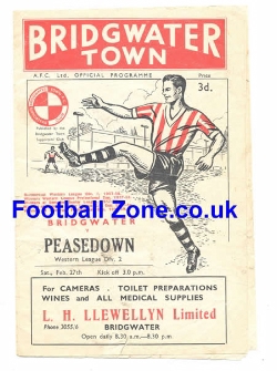 Bridgwater Town v Peasedown 1960 – Reserves Match