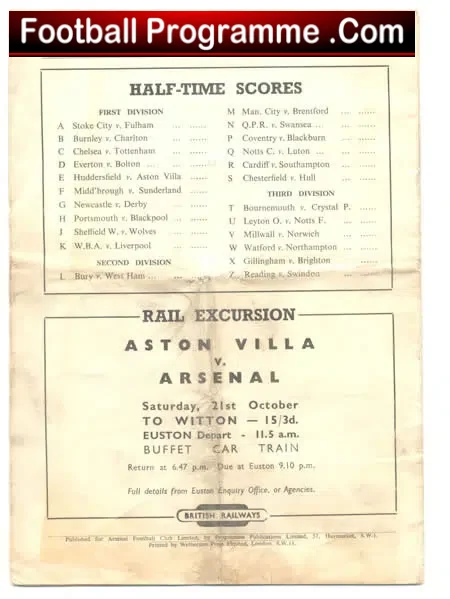 Arsenal v Manchester United 1950 – FA Cup Programme