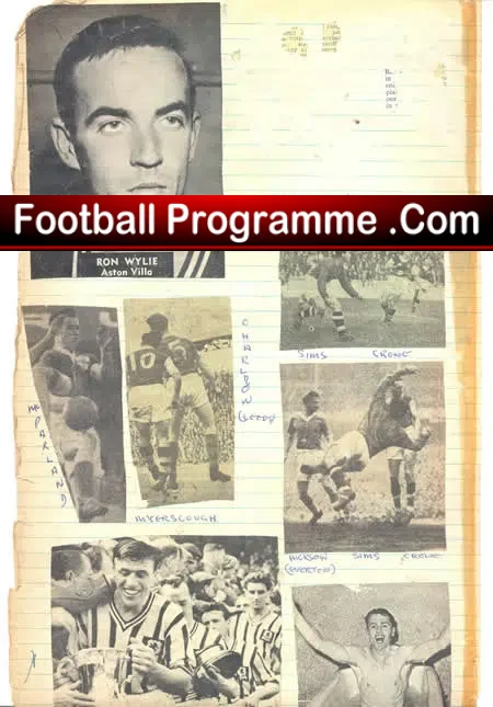 Aston Villa Autographs Pace + Jowes + Moore + Others 1950’s