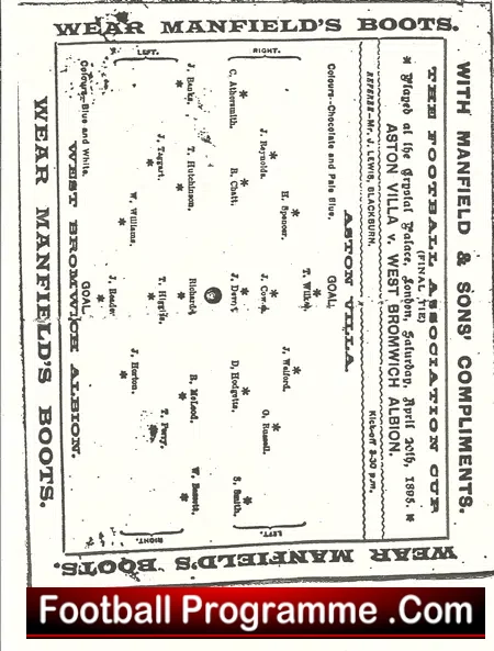 Aston Villa v WBA 1895 – FA Cup Final Reprint