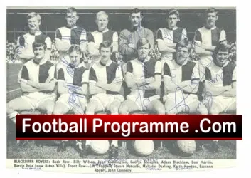 Blackburn Rovers Signed Team Picture 1968 - football memorabilia