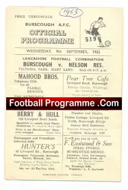 Burscough v Nelson 1953 – Reserves Match