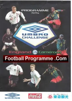 Cameroon v England 2002 – Played in Japan