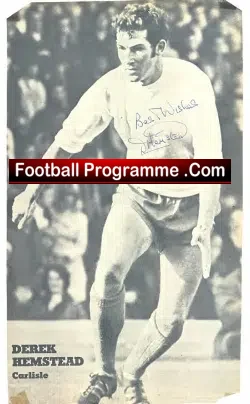 Carlisle United Derek Hemstead Autograph Picture 1970