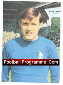 Chelsea Bobby Tambling + Bobby Kellard Portsmouth Autograph - football programme