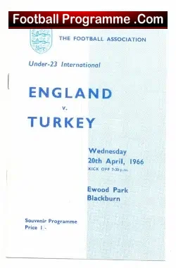 England v Turkey 1966 – U23 Ewood Park Blackburn – Hunt