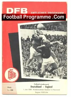 Germany v England 1968 - football programme