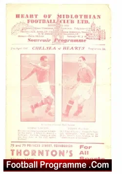Heart Of Midlothian v Chelsea 1947 – Souvenir Programme